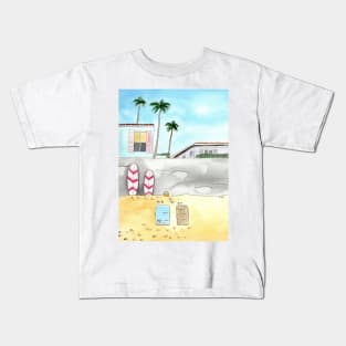 Surfing Beach in San Diego Kids T-Shirt